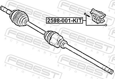 Febest 2598-001-KIT - Болт підвіски моста, приводний вал autozip.com.ua