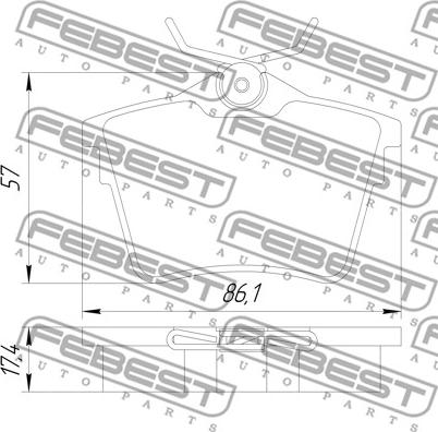 Febest 2501-C5R - Гальмівні колодки, дискові гальма autozip.com.ua