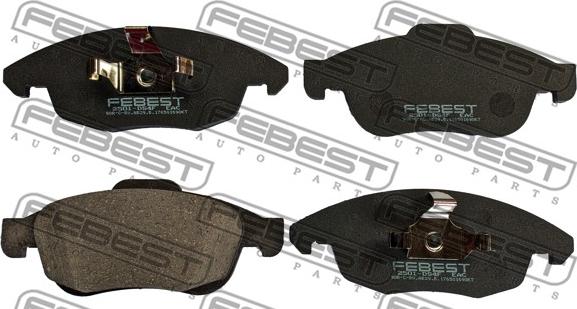 Febest 2501-DS4F - Гальмівні колодки, дискові гальма autozip.com.ua