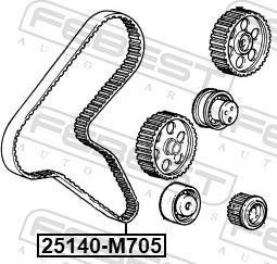 Febest 25140-M705 - Ремінь ГРМ autozip.com.ua