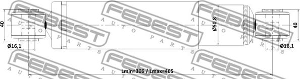 Febest 25110-003R - Амортизатор autozip.com.ua