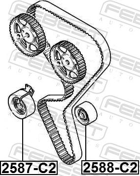 Febest 2587-C2 - Натягувач, зубчастий ремінь autozip.com.ua