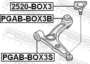 Febest 2520-BOX3 - Шарова опора, несучий / направляючий шарнір autozip.com.ua