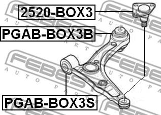 Febest PGAB-BOX3B - Сайлентблок, важеля підвіски колеса autozip.com.ua