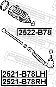 Febest 2521-B78RH - Наконечник рульової тяги, кульовий шарнір autozip.com.ua