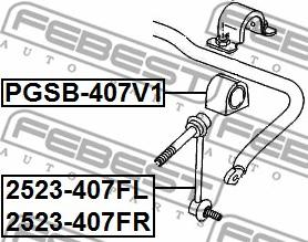 Febest 2523-407FL - Тяга / стійка, стабілізатор autozip.com.ua