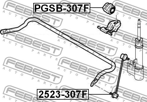 Febest PGSB-307F - Втулка, стабілізатор autozip.com.ua