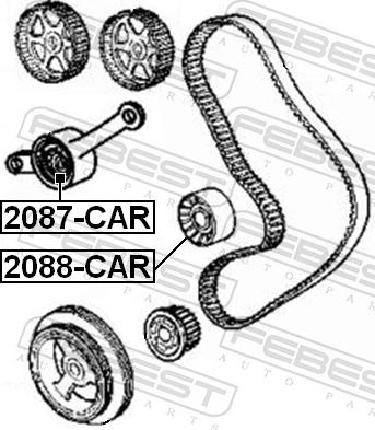 Febest 2087-CAR - Натяжний ролик, ремінь ГРМ autozip.com.ua