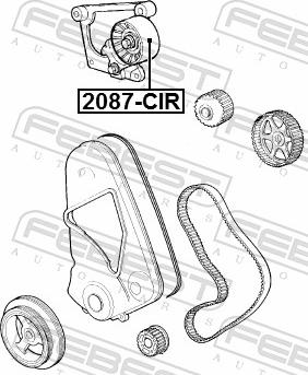 Febest 2087-CIR - Натяжний ролик, ремінь ГРМ autozip.com.ua