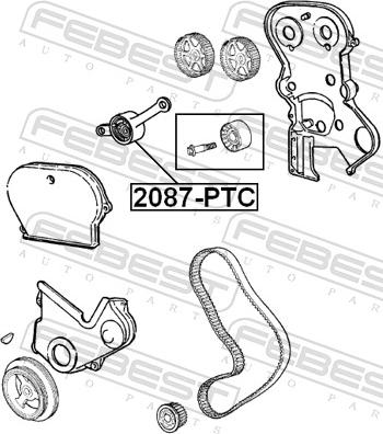 Febest 2087-PTC - Натяжний ролик, ремінь ГРМ autozip.com.ua