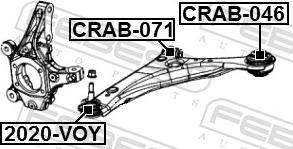 Febest CRAB-071 - Сайлентблок, важіль підвіски колеса autozip.com.ua