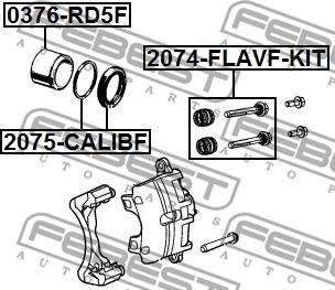 Febest 2074-FLAVF-KIT - Направляючий болт, корпус скоби гальма autozip.com.ua