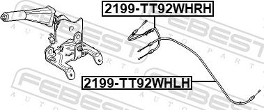 Febest 2199-TT92WHRH - Трос, гальмівна система autozip.com.ua