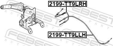 Febest 2199-TT9LLH - Трос, гальмівна система autozip.com.ua