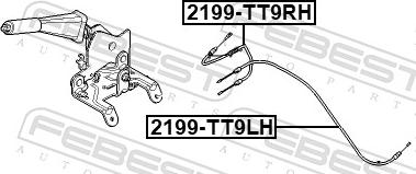 Febest 2199-TT9RH - Трос, гальмівна система autozip.com.ua