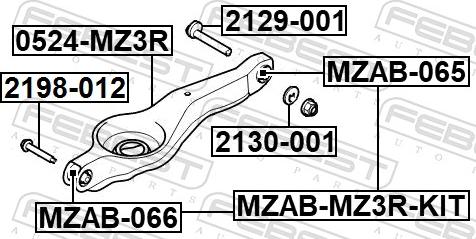 Febest 2198-012 - Болт регулювання розвалу коліс autozip.com.ua