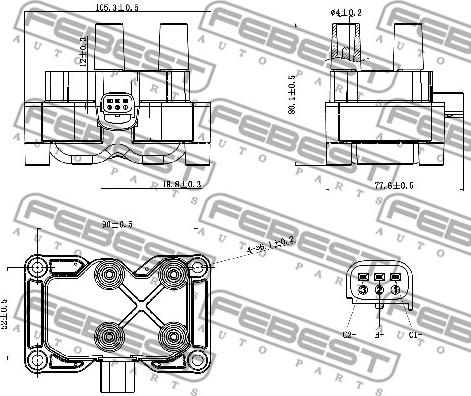 Febest 21640-002 - Котушка запалювання autozip.com.ua
