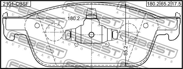 Febest 2101-CBSF - Гальмівні колодки, дискові гальма autozip.com.ua