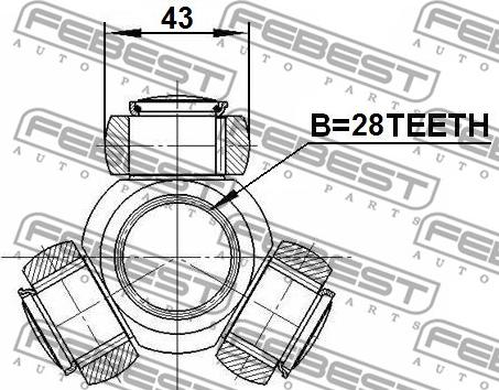 Febest 2116-CA220 - Муфта з шипами, приводний вал autozip.com.ua