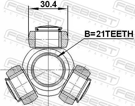 Febest 2116-FOC16 - Муфта з шипами, приводний вал autozip.com.ua