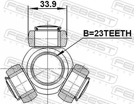Febest 2116-FOC20 - Муфта з шипами, приводний вал autozip.com.ua