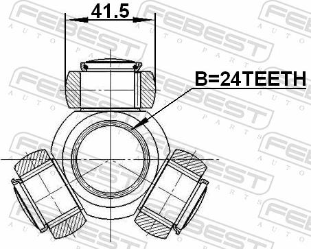 Febest 2116-TC718TDCI - Муфта з шипами, приводний вал autozip.com.ua
