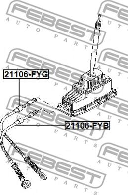 Febest 21106-FYG - Трос, ступінчаста коробка передач autozip.com.ua