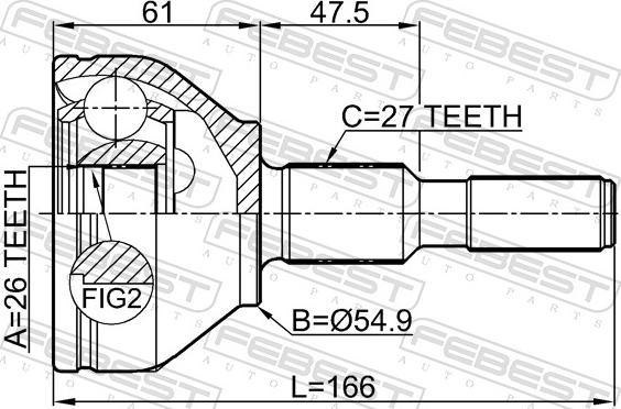Febest 2110-CNGAT - Шарнір, ШРУС, приводний вал autozip.com.ua