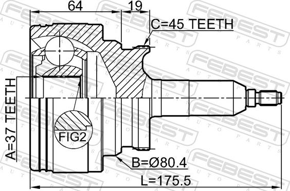 Febest 2110-TFDF - Шарнір, ШРУС, приводний вал autozip.com.ua