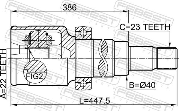 Febest 2111-CB8 - Шарнірний комплект, ШРУС, приводний вал autozip.com.ua