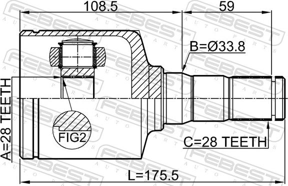 Febest 2111-CNGAMTLH - Шарнір, ШРУС, приводний вал autozip.com.ua