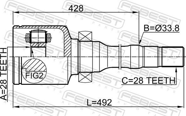 Febest 2111-CNGAMTRH - Шарнір, ШРУС, приводний вал autozip.com.ua