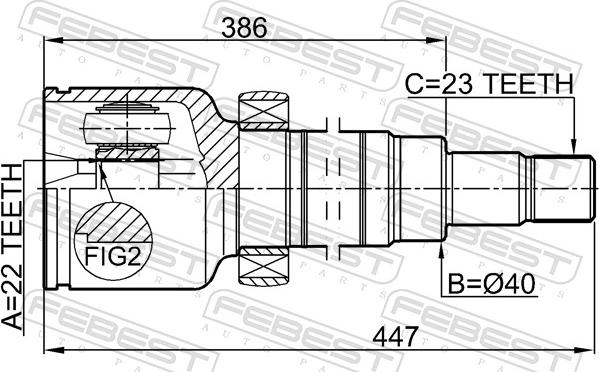 Febest 2111-FOCIIMTRH - Шарнір, ШРУС, приводний вал autozip.com.ua