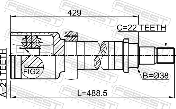 Febest 2111-FUSATRH - Шарнір, ШРУС, приводний вал autozip.com.ua