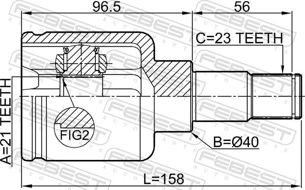 Febest 2111-FUSMTLH - Шарнір, ШРУС, приводний вал autozip.com.ua