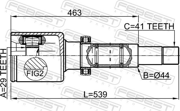 Febest 2111-TT9DRH - Шарнір, ШРУС, приводний вал autozip.com.ua
