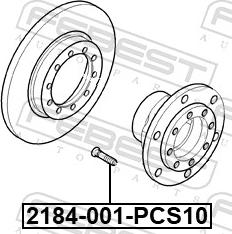 Febest 2184-001-PCS10 - Болт кріплення колеса autozip.com.ua