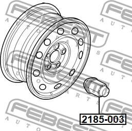 Febest 2185-003 - Гайка кріплення колеса autozip.com.ua