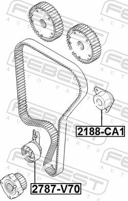 Febest 2188-CA1 - Паразитний / Провідний ролик, зубчастий ремінь autozip.com.ua