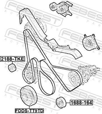Febest 2188-TKE - Паразитний / провідний ролик, поліклиновий ремінь autozip.com.ua