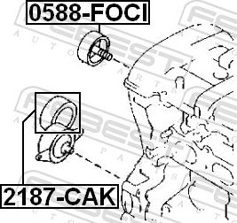 Febest 2187-CAK - Паразитний / провідний ролик, поліклиновий ремінь autozip.com.ua