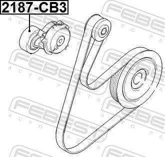 Febest 2187-CB3 - Паразитний / провідний ролик, поліклиновий ремінь autozip.com.ua