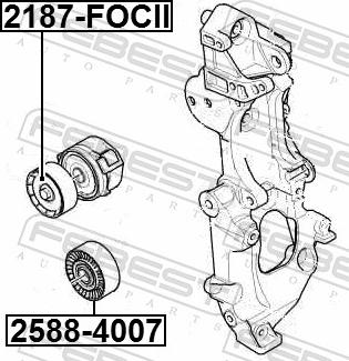 Febest 2187-FOCII - Паразитний / провідний ролик, поліклиновий ремінь autozip.com.ua