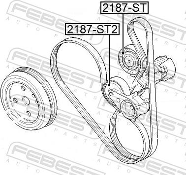 Febest 2187-ST - Паразитний / провідний ролик, поліклиновий ремінь autozip.com.ua