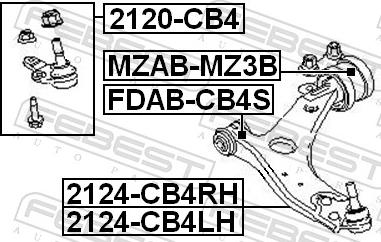 Febest 2124-CB4RH - Важіль незалежної підвіски колеса autozip.com.ua