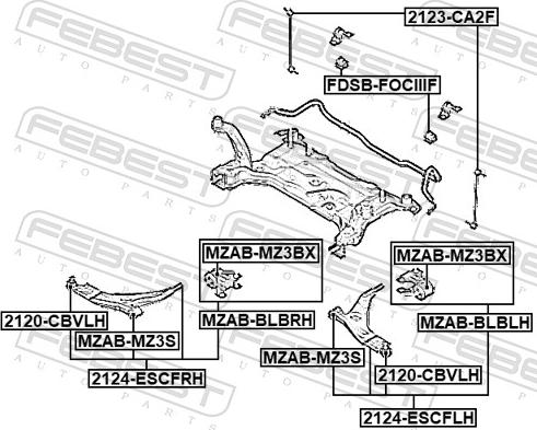 Febest 2124-ESCFLH - Важіль незалежної підвіски колеса autozip.com.ua