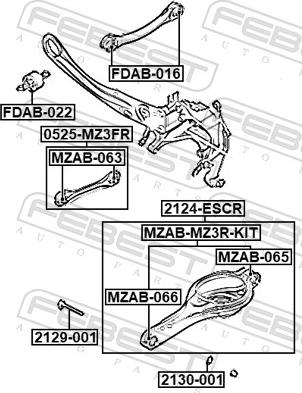 Febest 2124-ESCR - Важіль незалежної підвіски колеса autozip.com.ua