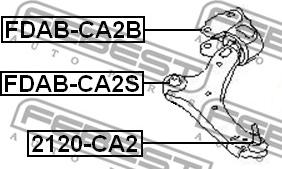 Febest 2120-CA2 - Шарова опора, несучий / направляючий шарнір autozip.com.ua