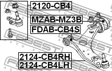 Febest FDAB-CB4S - Сайлентблок, важеля підвіски колеса autozip.com.ua