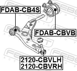 Febest 2120-CBVLH - Шарова опора, несучий / направляючий шарнір autozip.com.ua